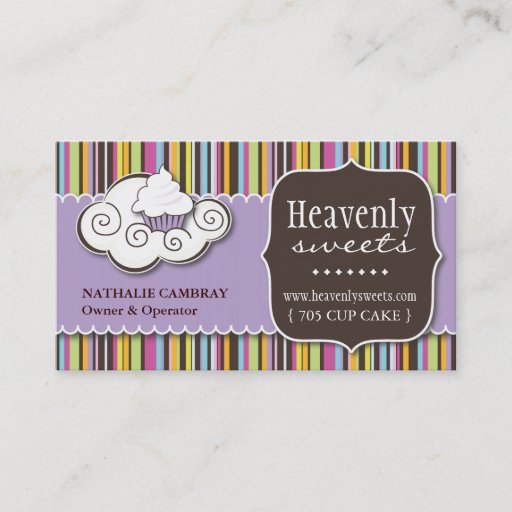 Customizable Fun and Whimsical Cupcake | Bakery Business Card
