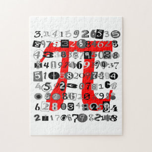 Fun and Whimsical Digits of Pi Throw Pillow Jigsaw Puzzle