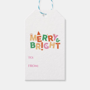 Fun and Whimsical Merry and Bright Holiday Tags