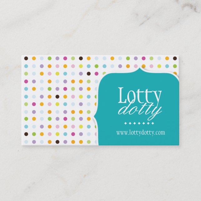 Fun and Whimsical Polk A Dot Business Card (Front)