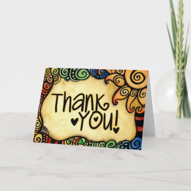 Fun and Whimsical Thank You Card (Front)