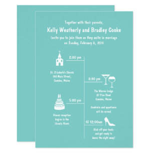 timeline wedding invitations zazzle