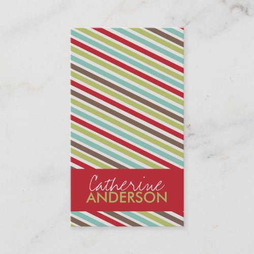 Fun Angled Stripes Business Cards