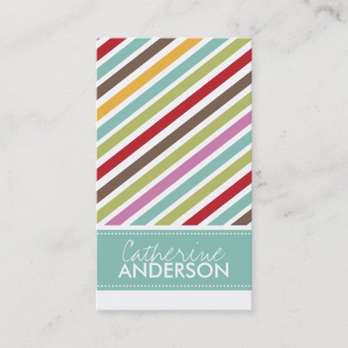 Fun Angled Stripes Business Cards