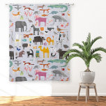 Fun Animal Art Sheer Curtains<br><div class="desc">Fun animal art pattern,  with wild,  farm,  zoo,  safari and underwater animals of all kinds. A monster and a dinosaur might have sneaked in there too.  Original art by Nic Squirrell. Perfect for a child’s nursery,  kid’s bedroom,  or anywhere animal lovers congregate!</div>