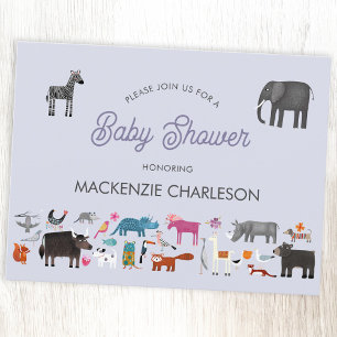 Fun Animal Baby Shower Invitation Postcard