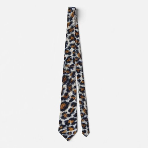 fun animal cat pattern leopard print neck tie