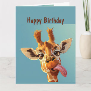 Fun Animal Humor Giraffe Birthday Card