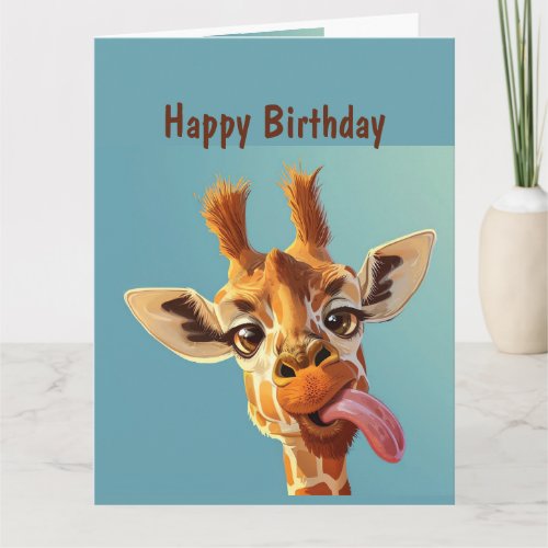 Fun Animal Humor Giraffe Birthday Card