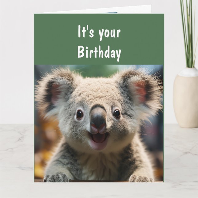Fun Animal Humor Koala Koality Fun  Card (Front)