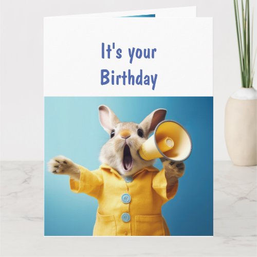 Fun Animal Humor Rabbit Old Birthday Card