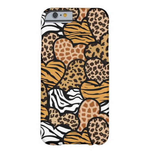 Fun animal pattern hearts barely there iPhone 6 case