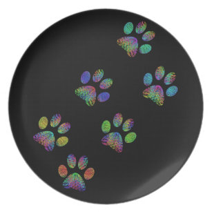 Paw Prints Plates | Zazzle Paw Prints Plates | Zazzle