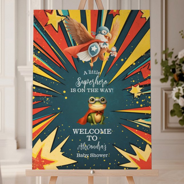 Fun Animals Superhero Baby Shower Foam Board (Creator Uploaded)