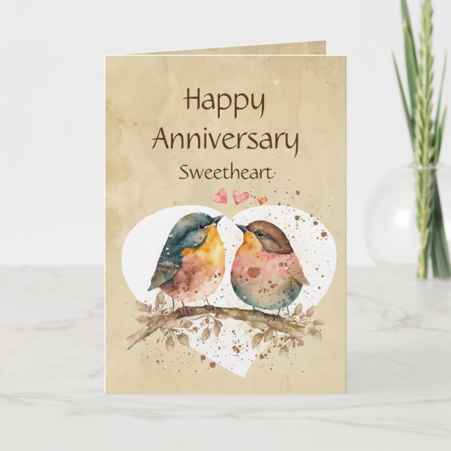 Fun Anniversary Sweetheart Love bird Humor Card (Front)