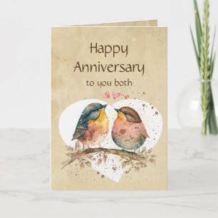 Fun Anniversary to Both Love bird Humor Card