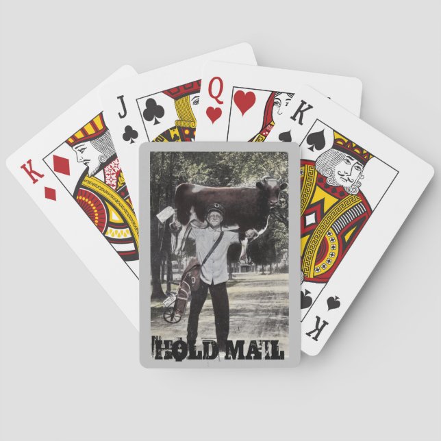 Fun Antique Hold Mail Retirement Party Favor Poker Cards (Back)