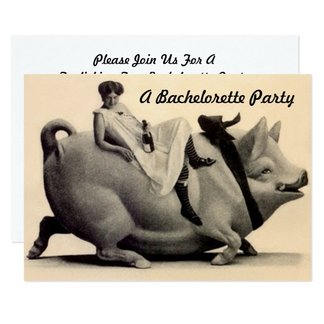 Fun Antique Wedding Bachelorette Party Invitations