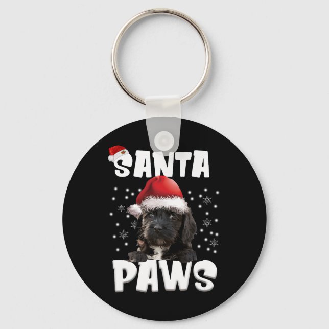 Fun Apoo Christmas Lights Tree Dog Lover Xmas  Keychain (Front)