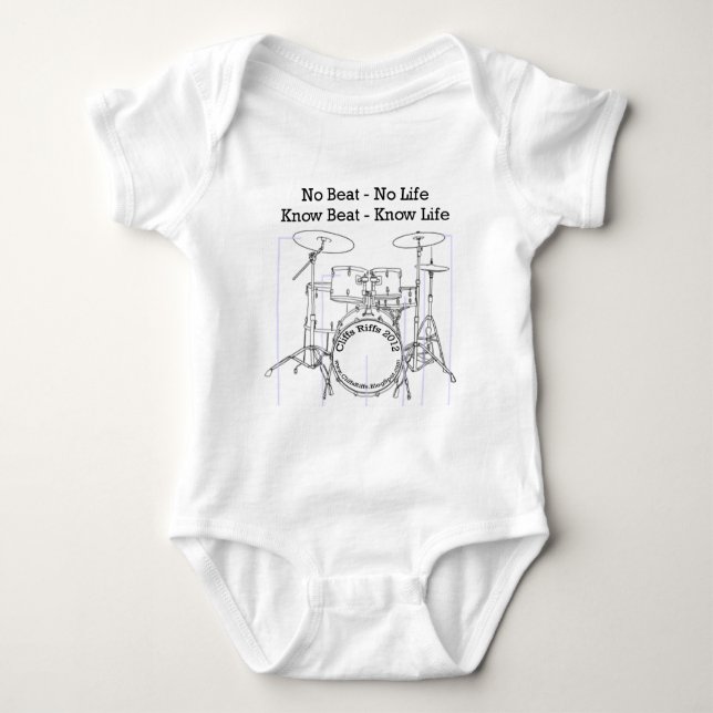 Fun Apparel for Drummers, Musicians, & Dancers Baby Bodysuit (Front)
