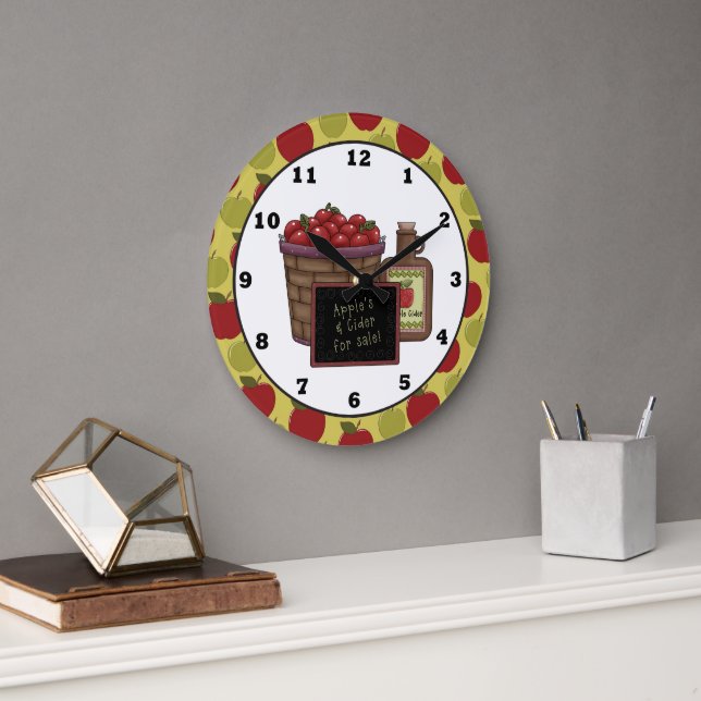 Fun Apple Fruit Kitchen wall clock (Office)