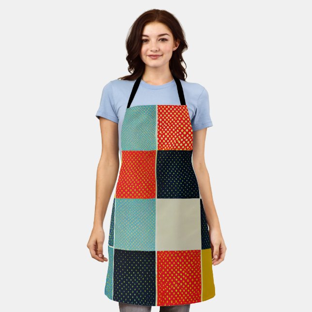 Fun Apron in Patchwork Pattern (Worn)