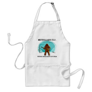 Fun Apron w/ YETI ~ BIGFOOT ~ SASQUATCH design!
