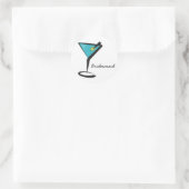Fun Aqua Martini Classic Round Sticker (Bag)