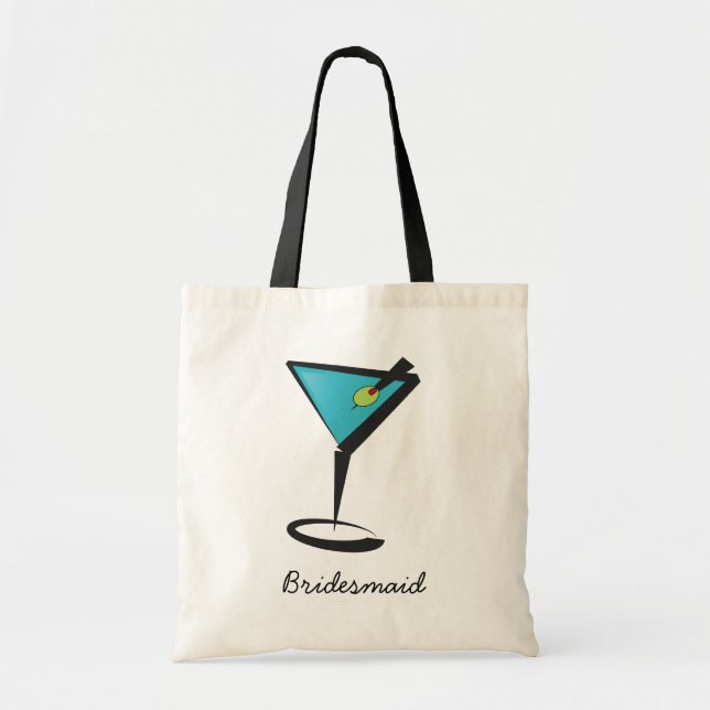 Fun Aqua Martini Tote Bag (Front)