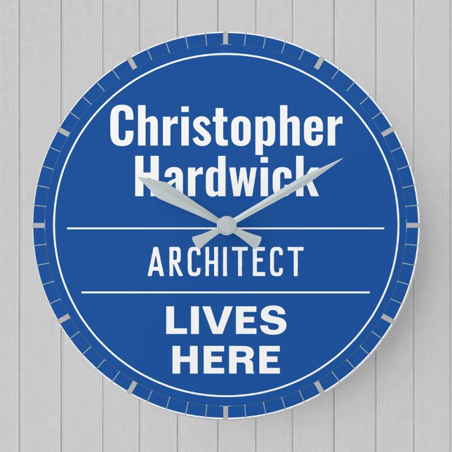 Fun Architect Wall Plaque Style Large Clock (Creator Uploaded)