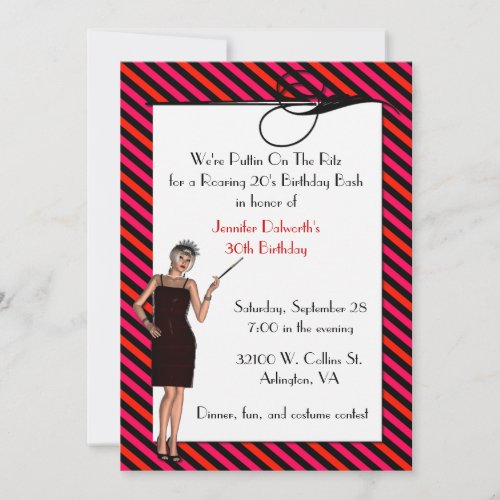 Fun Art Deco Birthday Party Invitation