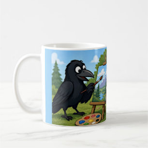 Fun Artist Crow Painting Landscape art Coffee Mug