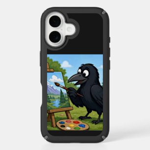 Fun Artist Crow Painting Landscape art iPhone 16 Case