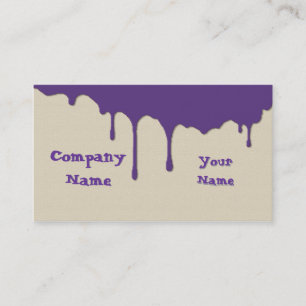 Fun Artist Paint Drips Purple Business Card