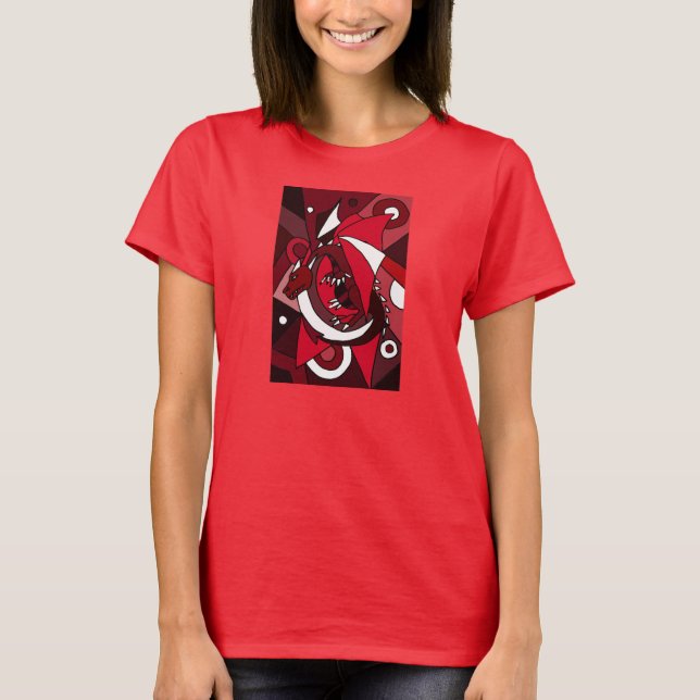 Fun Artistic Dragon Abstract Art Design Shirt (Front)