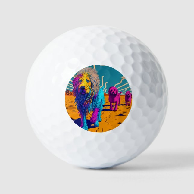 Fun artistic golf ball (lucky colors!) (Front)