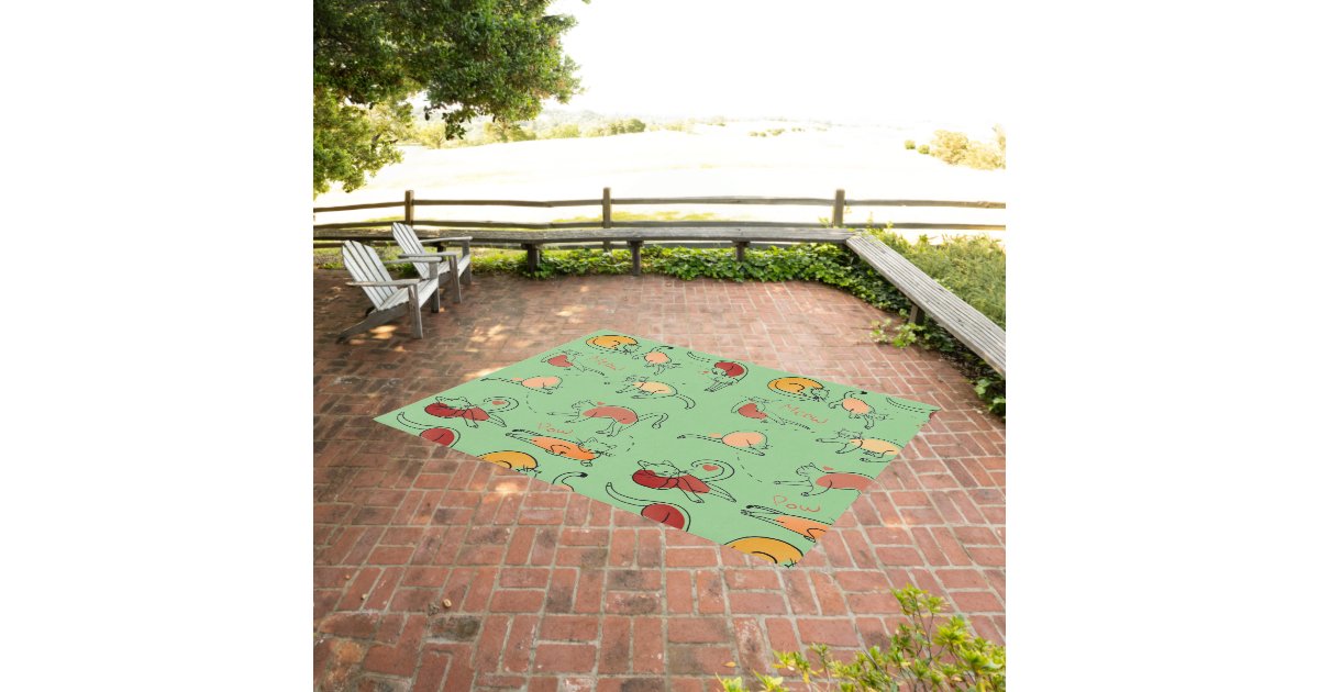 Fun Artsy Cat Animal Rug | Zazzle