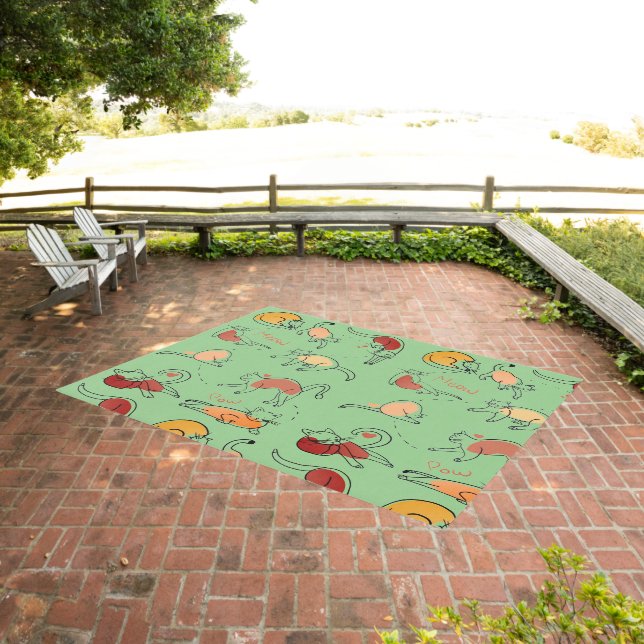 Fun Artsy Cat Animal Rug (Insitu (Outdoor 3))