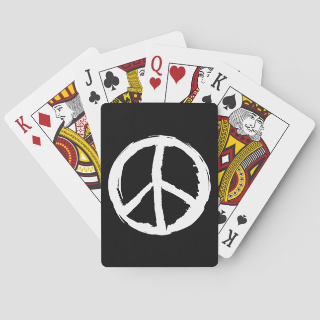 fun artsy PEACE SIGN | Poker Cards (Back)