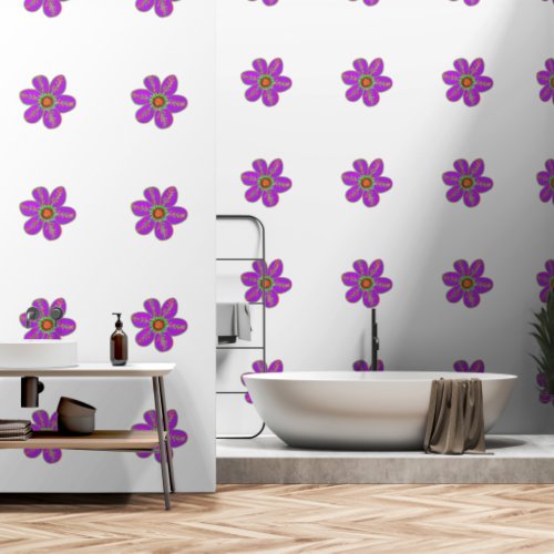 Fun Artsy Purple Floral Wallpaper