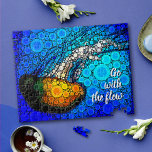 Fun Arty Orange Ocean Jellyfish Go with the Flow Jigsaw Puzzle<br><div class="desc">“Go with the flow.” Take a lesson from this orange yellow jellyfish floating along in the turquoise blue ocean and let life take its course whenever you use this stunningly chic, vibrantly-colored photo jigsaw puzzle. Makes a great gift for someone special! Comes in a special gift box. You can easily...</div>