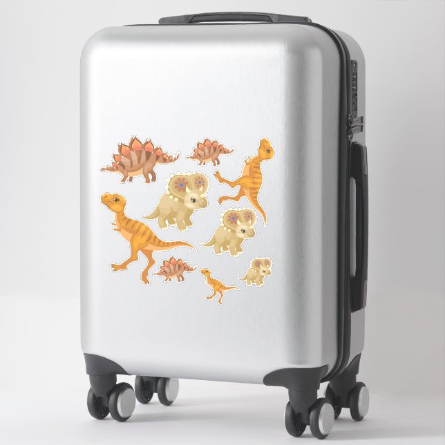 Fun Assorted Dinosaurs Vinyl Sticker (Suitcase)