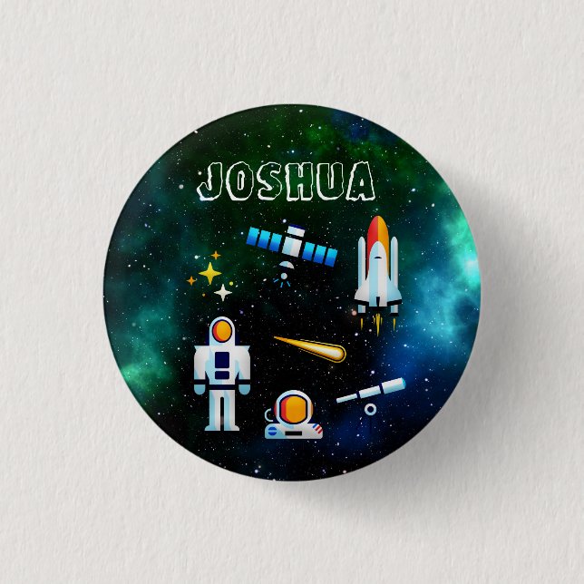 Fun Astronaut Collage   Personalized Button (Front)