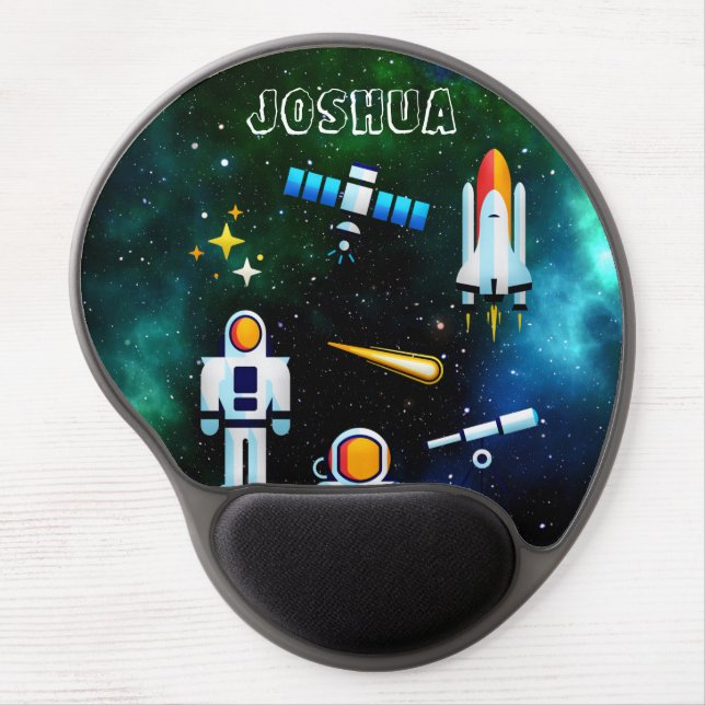 Fun Astronaut Collage Personalized Gel Mouse Pad (Front)