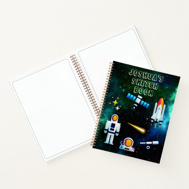Fun Astronaut Collage Sketch Personalized Notebook (Inside)
