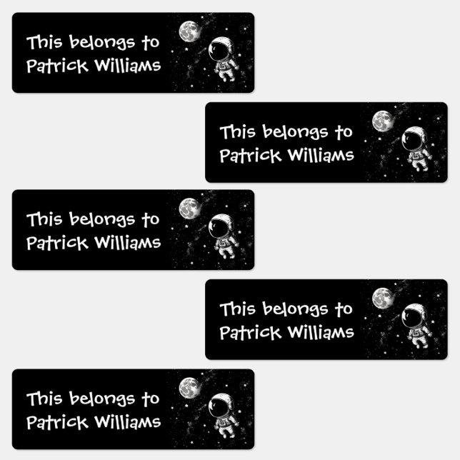 Fun Astronaut In Space Labels (Group)