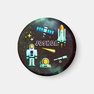 Fun Astronaut Rocket Cosmic Personalized  Magnet