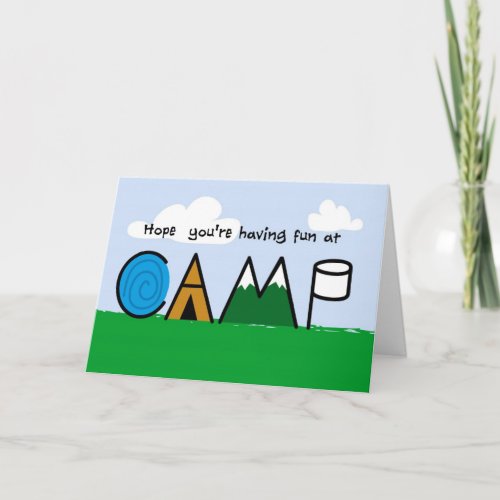 Fun at Camp Picture Letters greeting Card