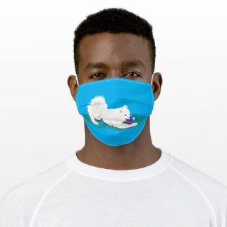 Fun  at Play Samoyed Face Mask--non Cloth Face Mask