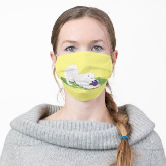 Fun  at Play Samoyed Face Mask--non Medical Cloth Face Mask